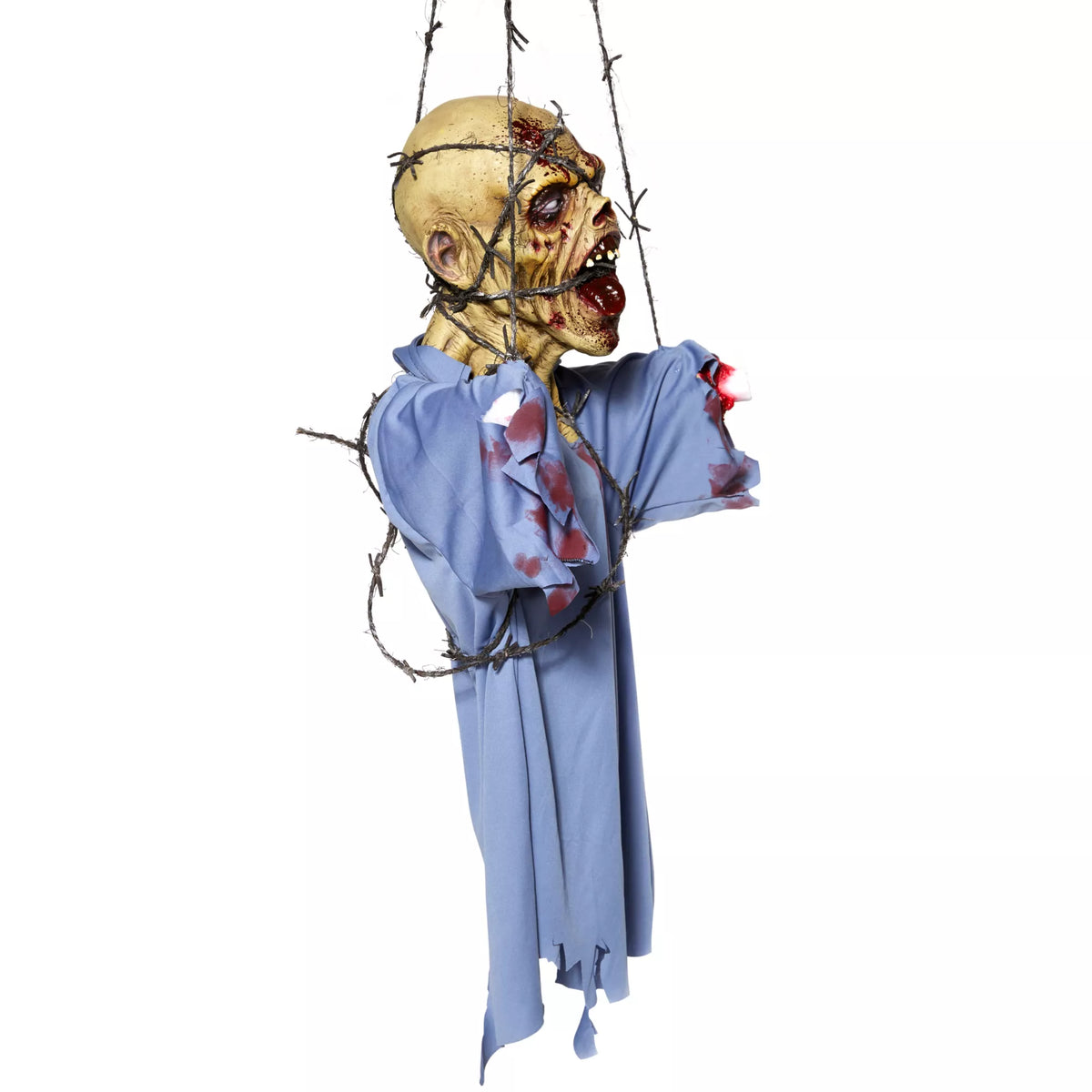 Hanging Barbwire Zombie Decoration