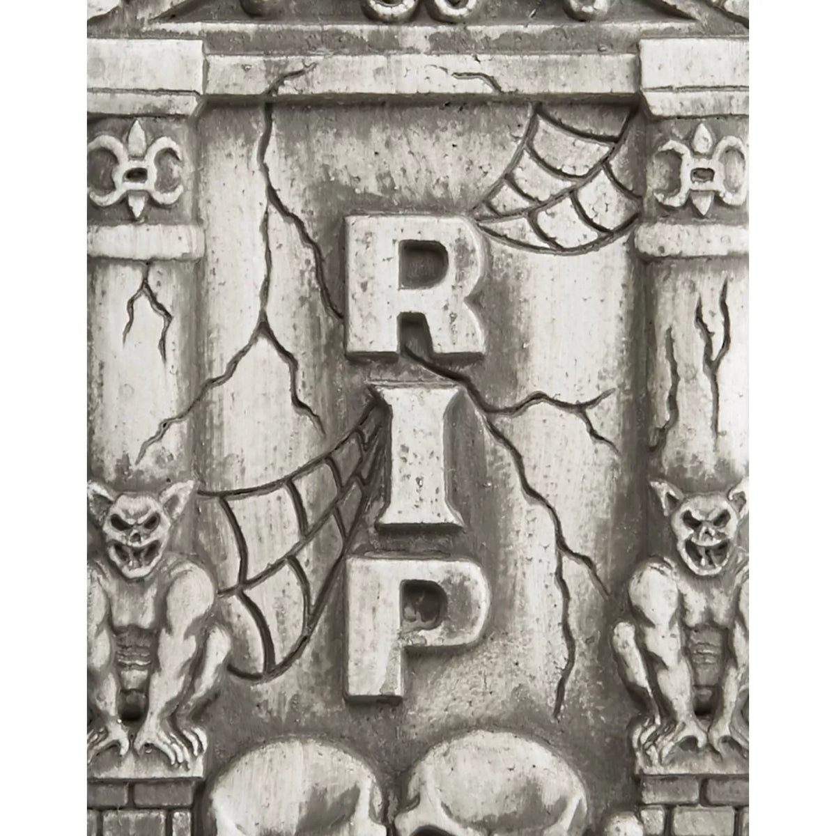 2 Ft Skull and Gargoyle Tombstone