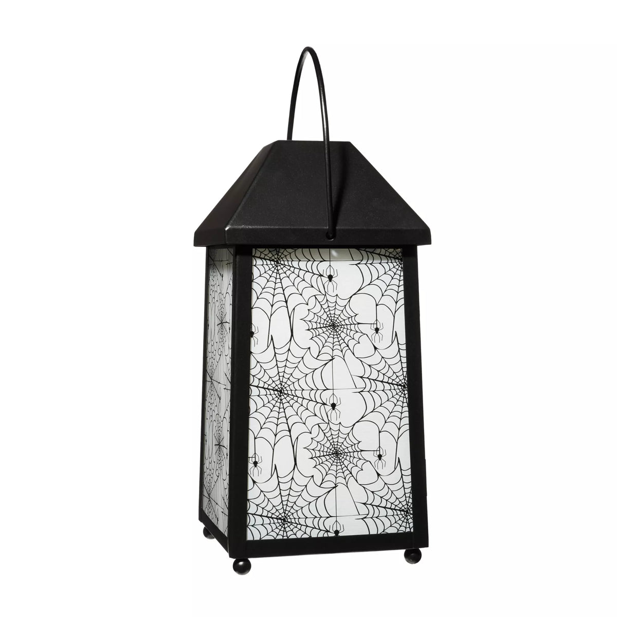White Glass Spider Web Lantern