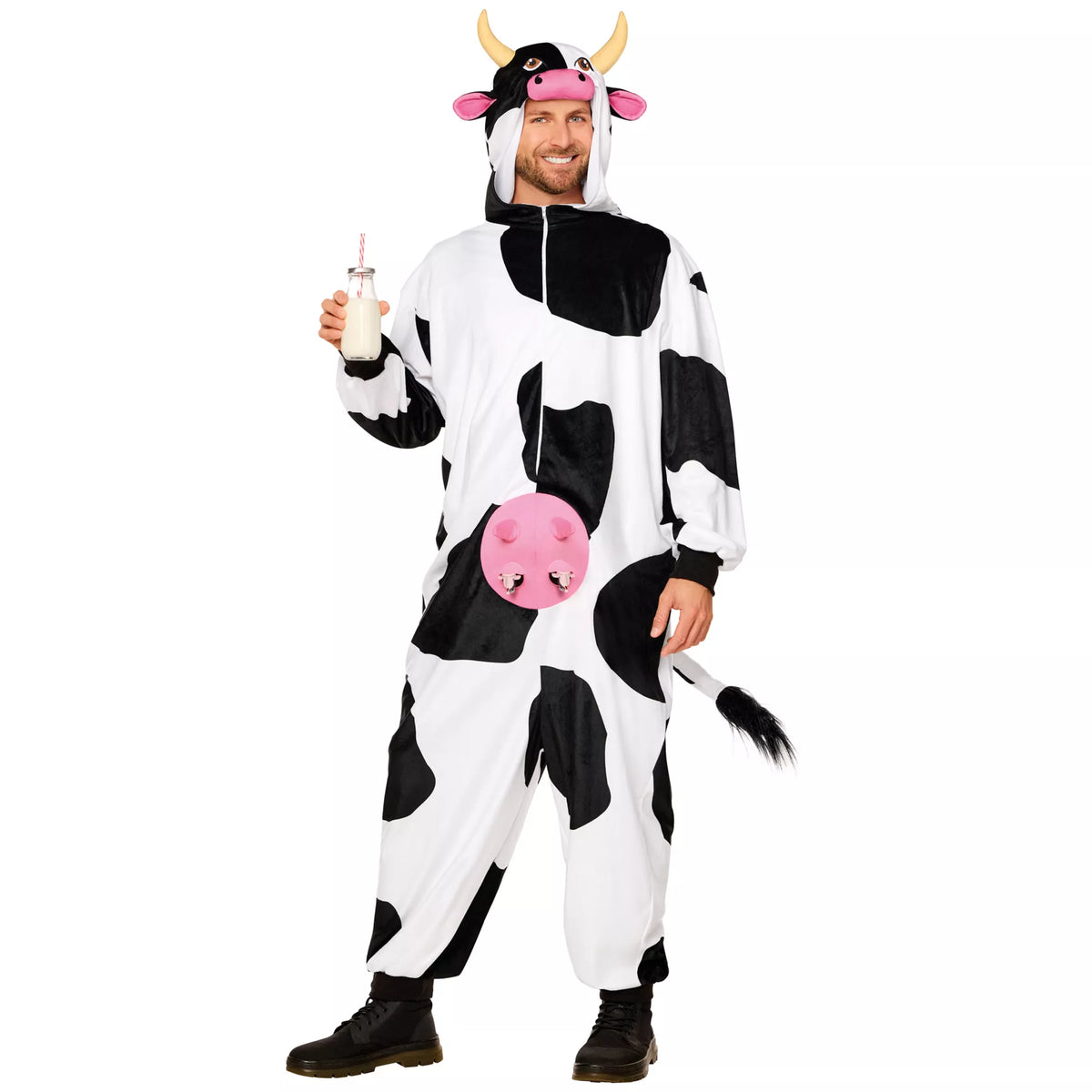 Adult Udderly Awesome Cow Jumpsuit Costume