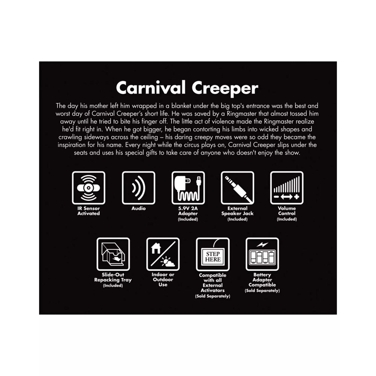 3 Ft 9 In Carnival Creeper Animatronic