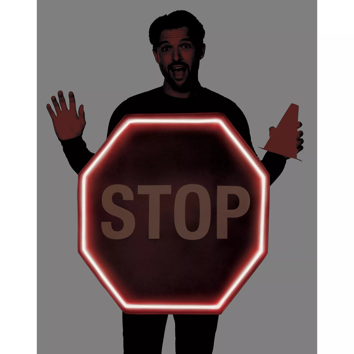 Adult Light-Up Stop Sign 3D Foam Costume